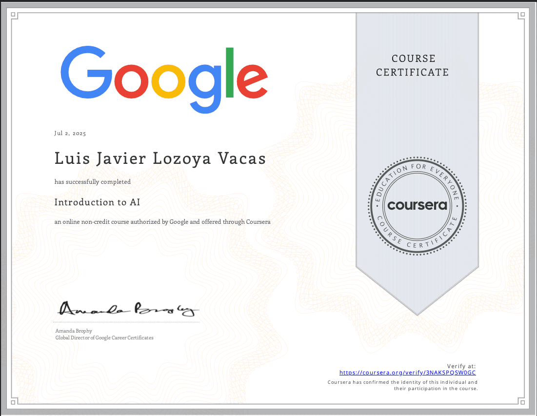 Introduction to AI professional certification