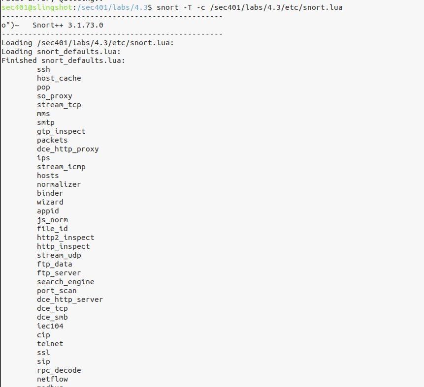 Validate the Snort3 config