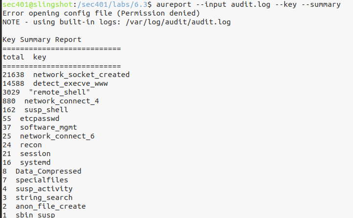 aureport --key --summary