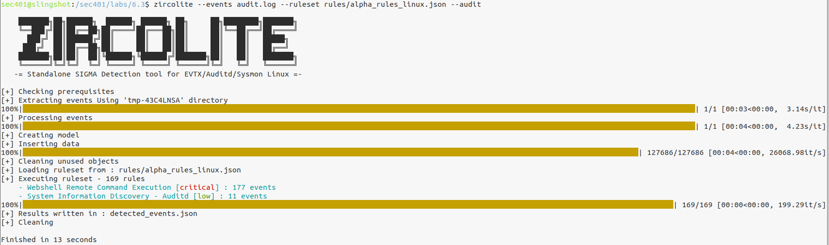 Zircolite: SIGMA over audit.log