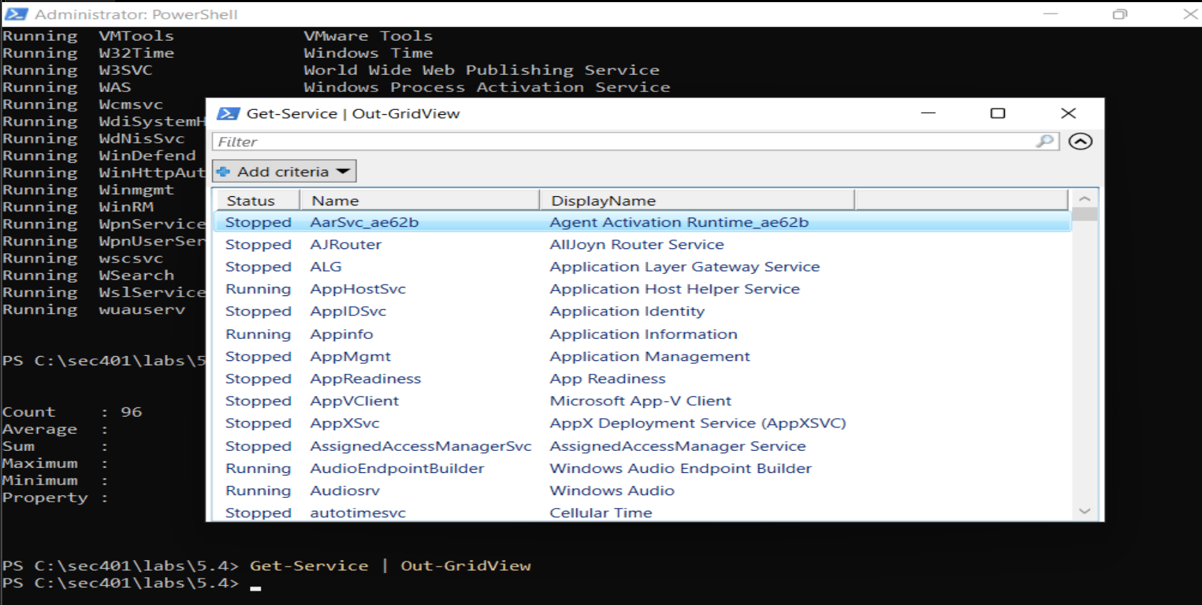 Out-GridView for interactive triage
