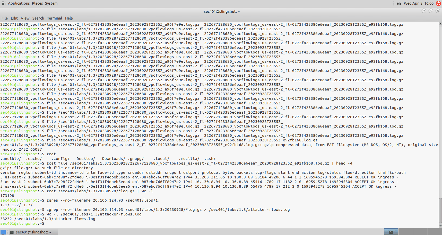 Extract attacker flows