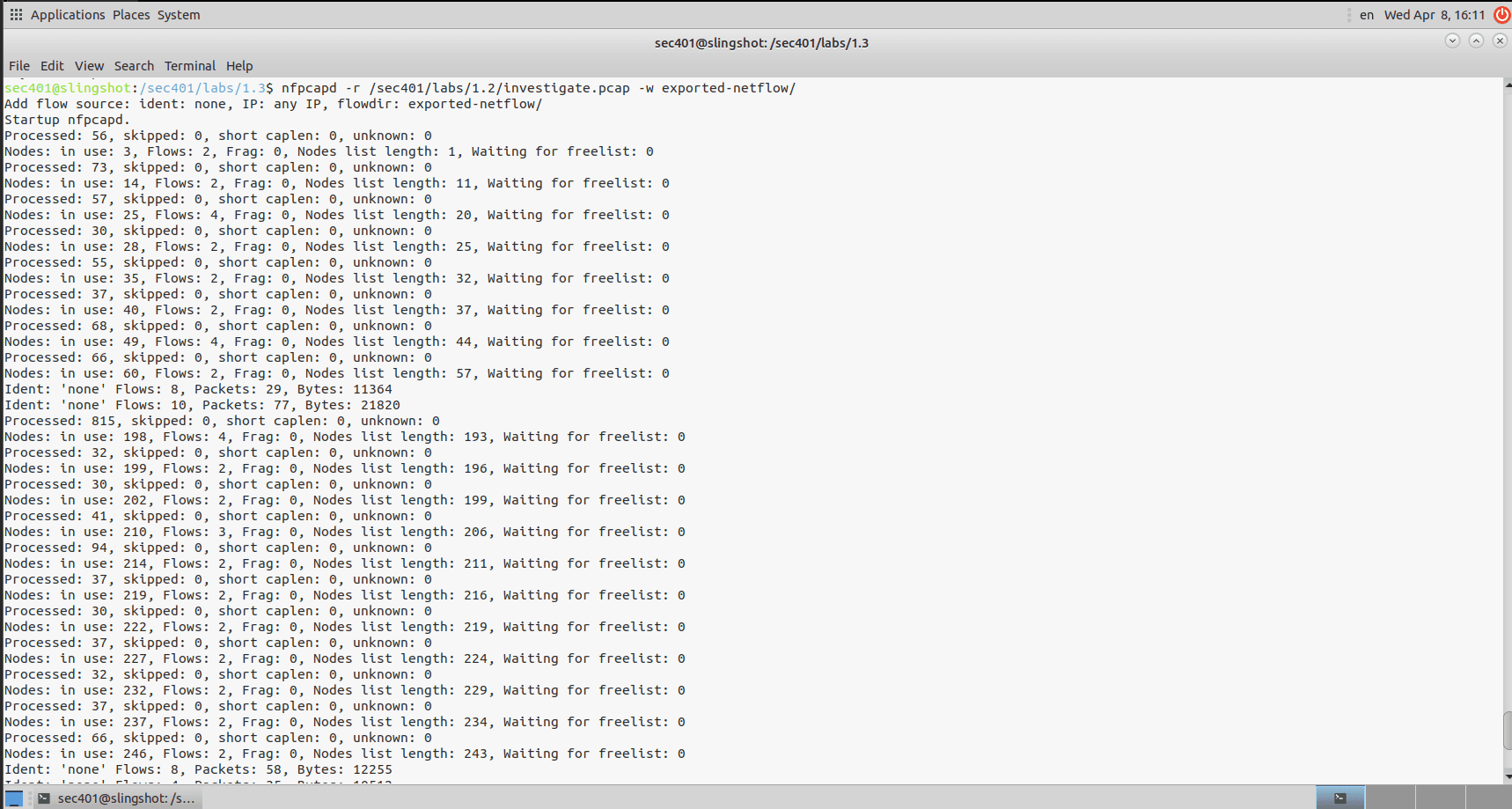 Convert PCAP to NetFlow with nfpcapd
