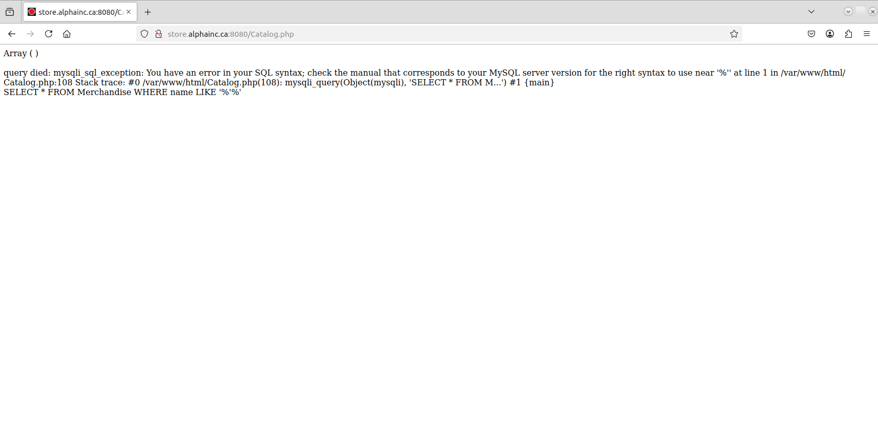 Leaking the query via error