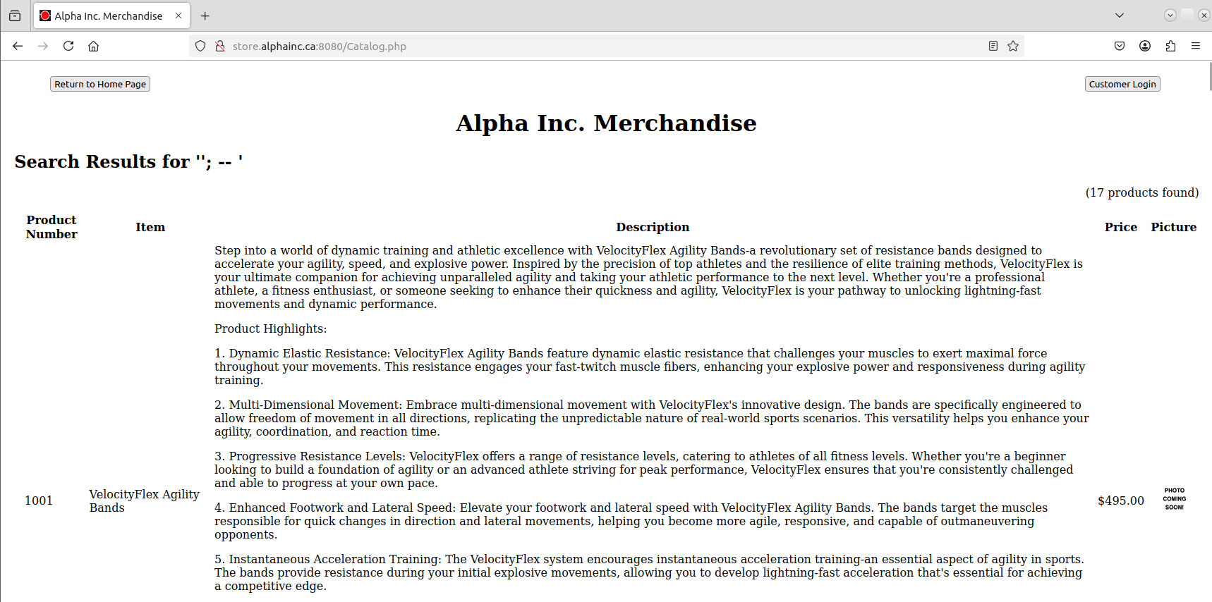 Full table dump via broken WHERE clause