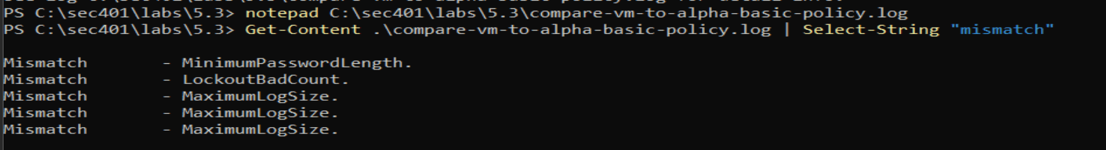 Grep the log with Select-String